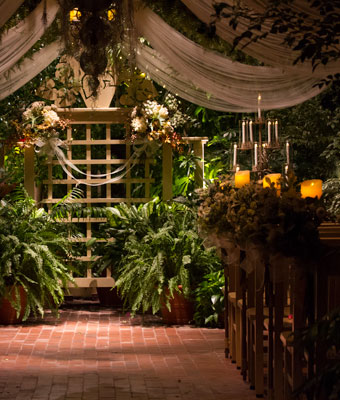 Aisle Candelabra Short Version - The Conservatory Garden Wedding Venue, St. Louis, MO